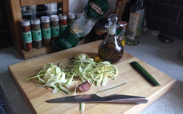 Tagliatelle with Zucchini and Peas