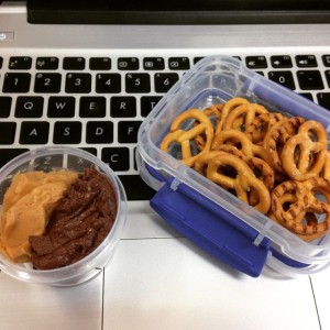 Pretzels with Peanut Butter and Nutella